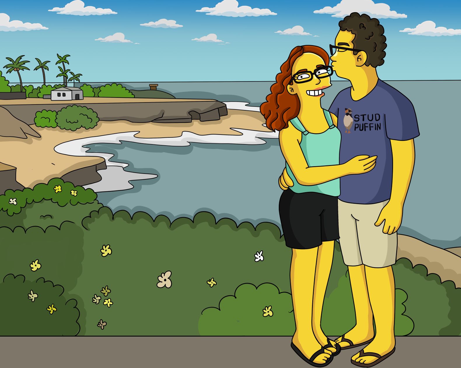 Custom Simpsons-style portrait gift that made a husband laugh and cry, from a five-star Art of Yellow review