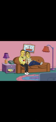 Personalized custom Simpsons-style portrait drawn exactly to a customer's description, Art of Yellow review photo