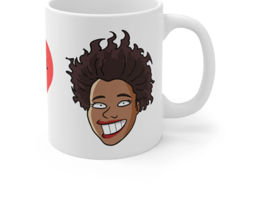 Matching His & Hers custom Simpsons-style couple portrait mugs by Art of Yellow